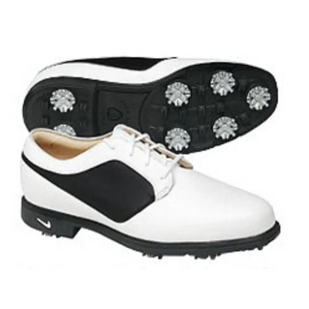Nike Air Verdana Last Golf Shoes Wmn 6.5 White Black Leather Nike Golf New NWOB